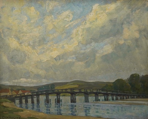 Ethel L Rawlins (1880-1940), oil on canvas, Old Shoreham Bridge, 40 x 50cm.